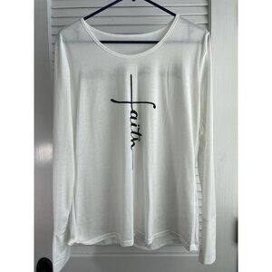 Light in the Box Women's Christian Faith White Graphic T Size M NWOT